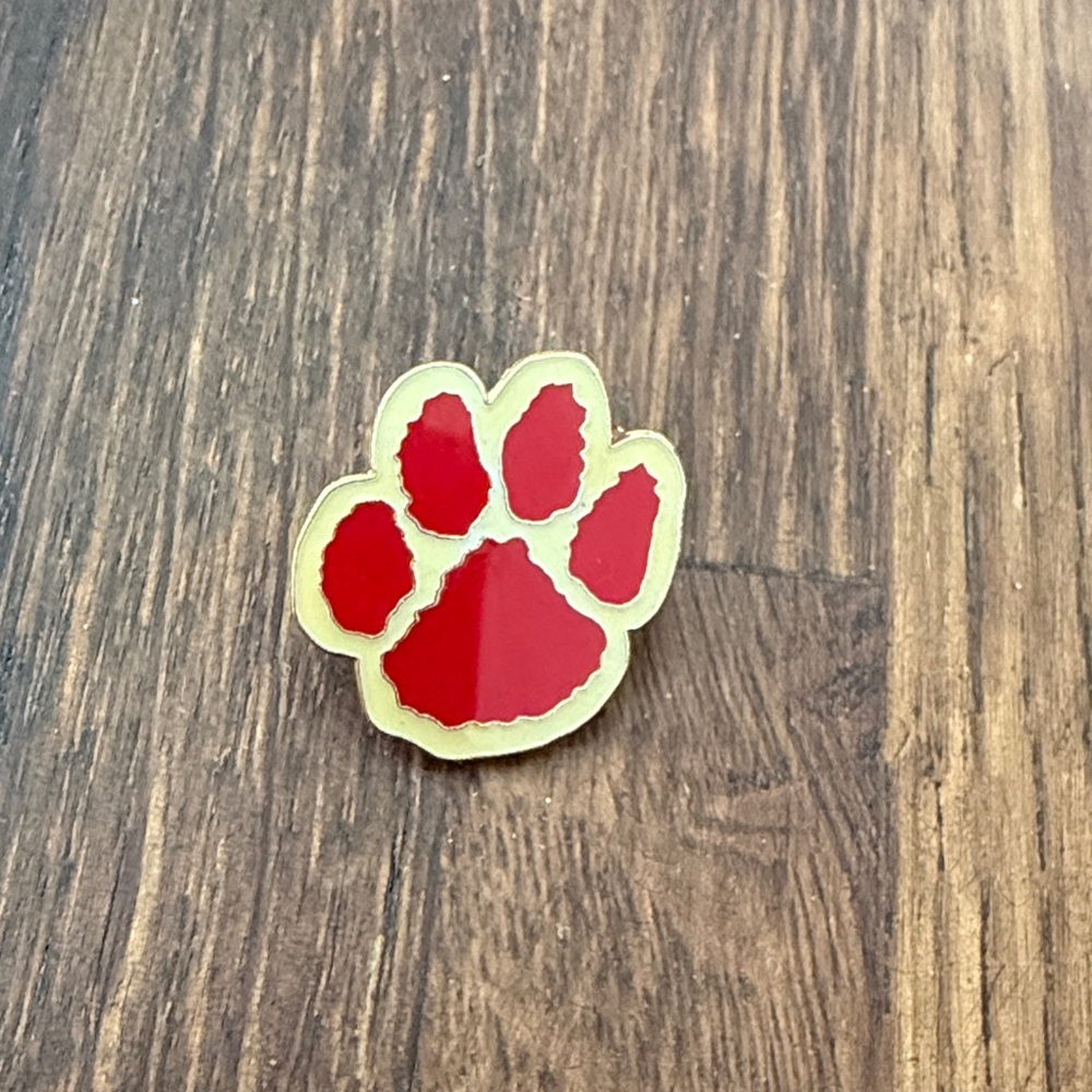 Red Paw Print Pin